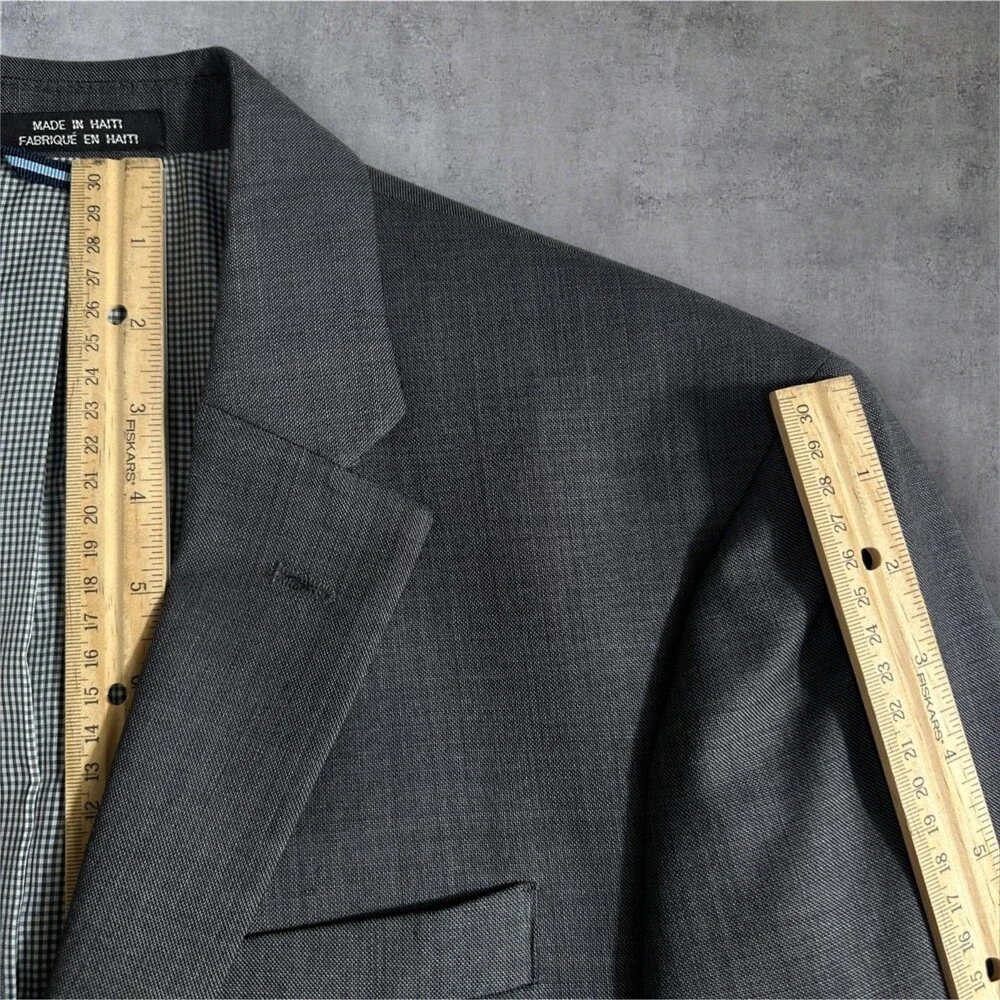 TOMMY HILFIGER Men’s Blazer 38R Sport Coat 2-Button Jacket Gray Wool 2-Vent